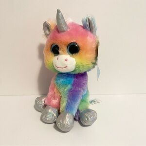 Walmart Unicorn Rainbow Plush Sparkle Blue Eyes Stuffed Animal Glitter New Gift